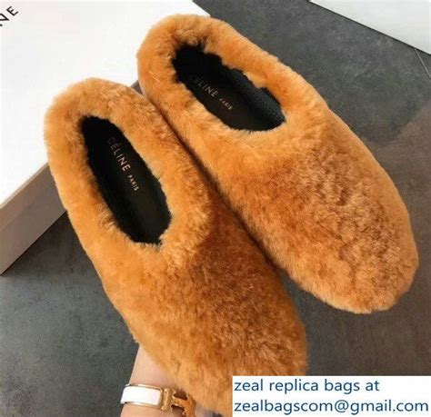 celine slippers fur|Celine slip on sandals.